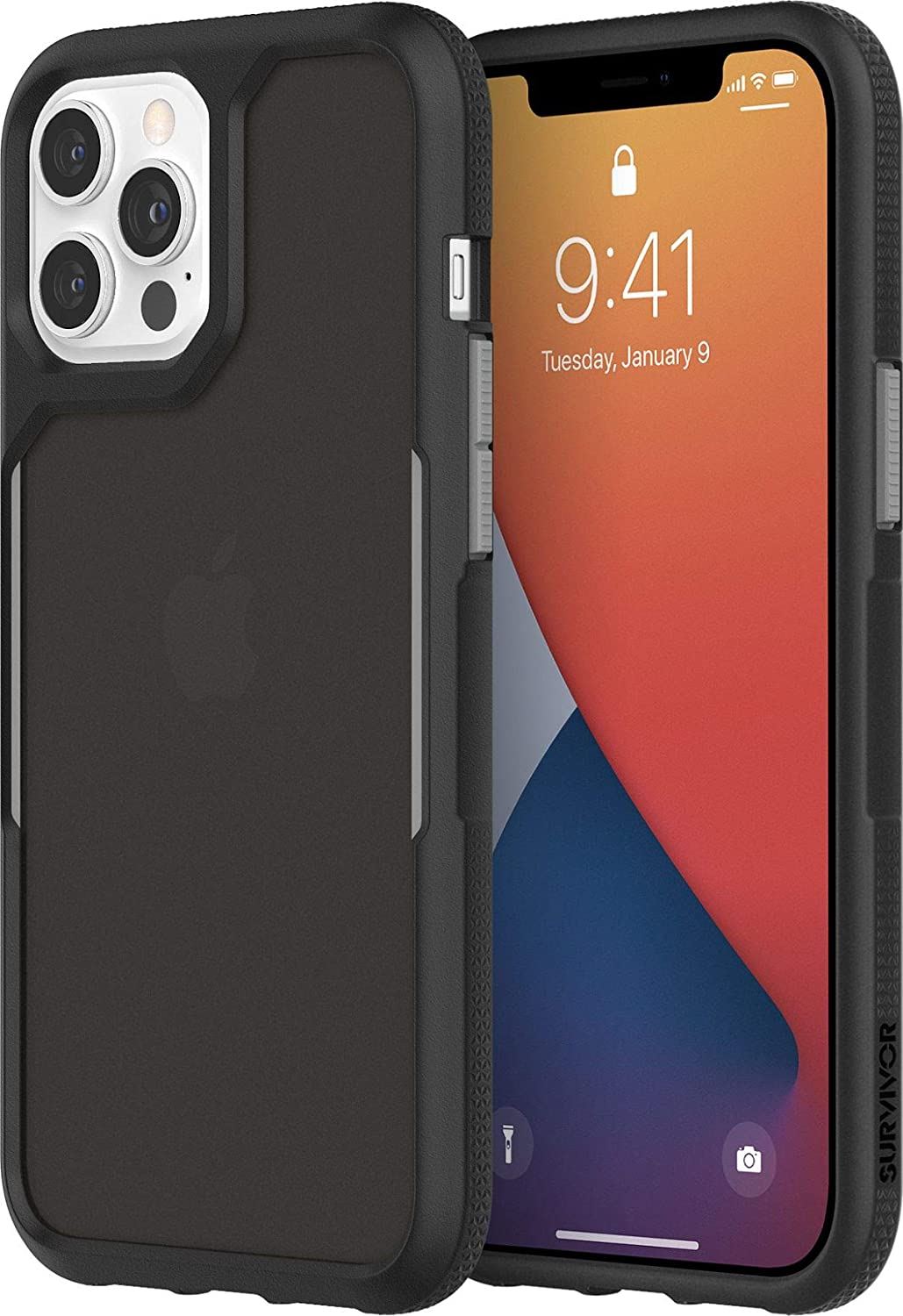 Official Griffin Survivor Endurance Case/Cover for iphone 12 Pro Max Black - GIP-057-BKG