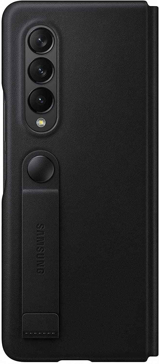 Official Samsung Galaxy Z Fold 3 Leather Flip Cover Black - EF-FF926LBEGWW