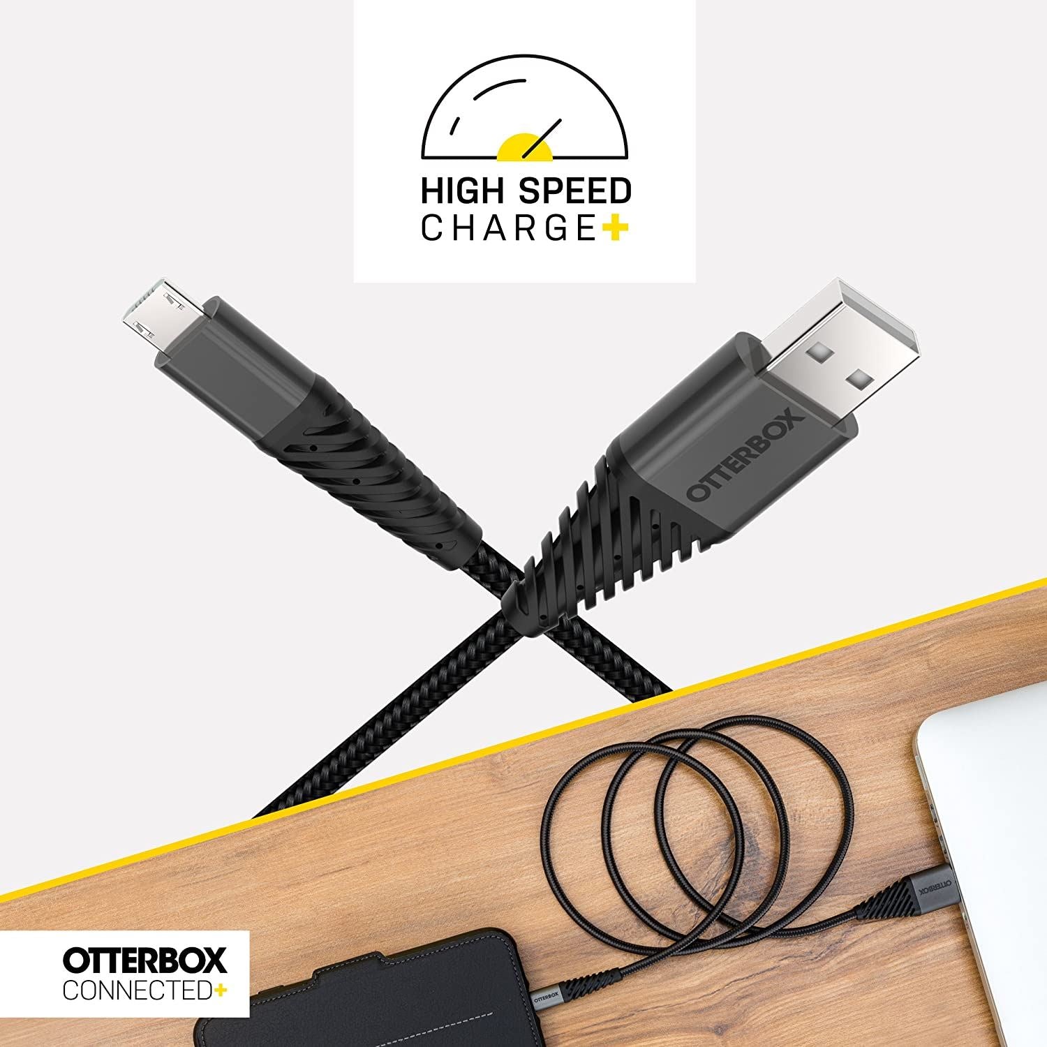Official Otterbox 2M 2.4 Amp Micro USB Cable Black - 78-51407