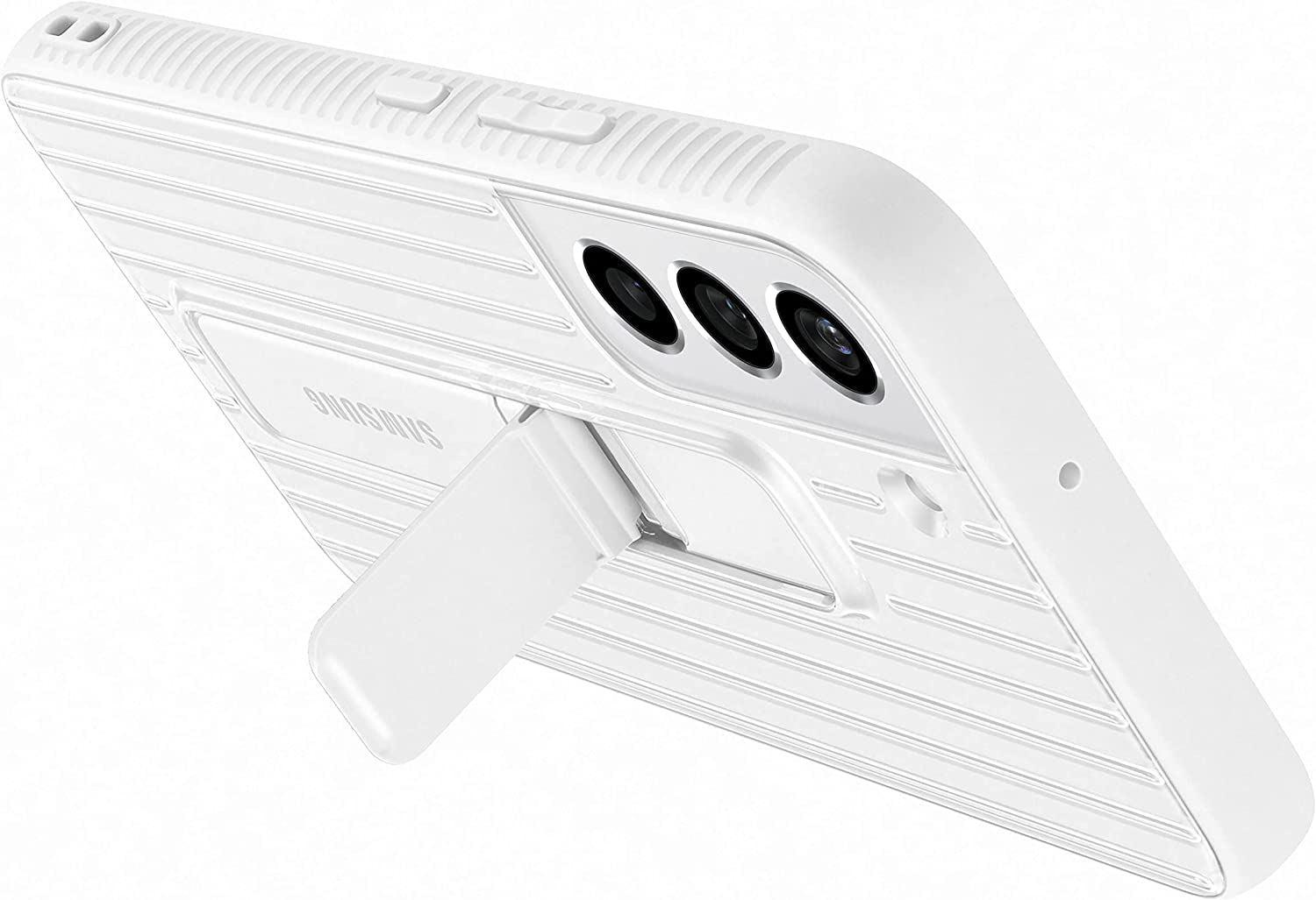 Official Samsung Galaxy S22 Protective Standing Cover White/Green - EF-RS901CWEGEW