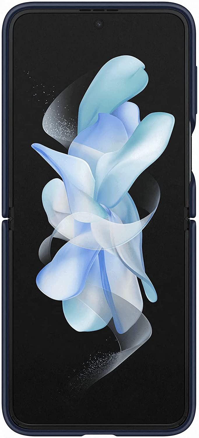 Official Samsung Galaxy Z Flip 4 Silicone Cover with Navy Blue - EF-PF721TNEGWW