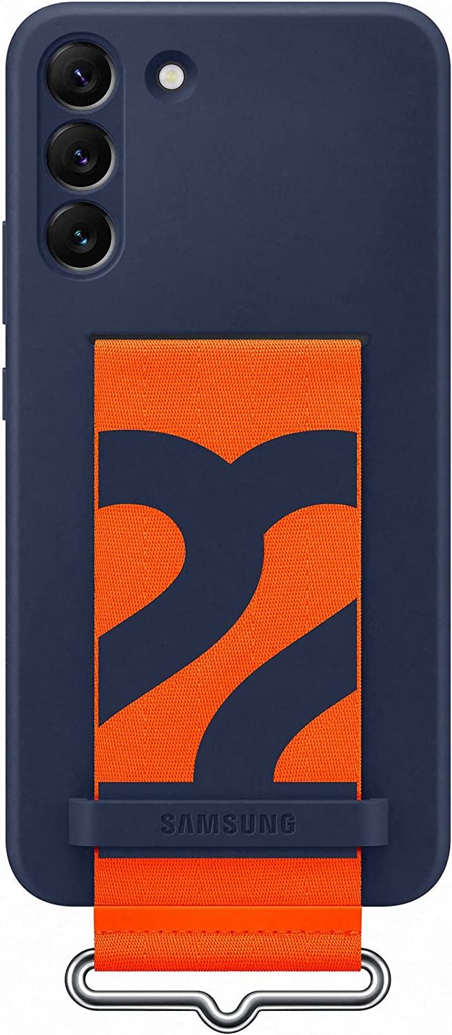 Official Samsung Galaxy S22 Plus Silicone Cover with Strap Navy - EF-GS906TNEGWW