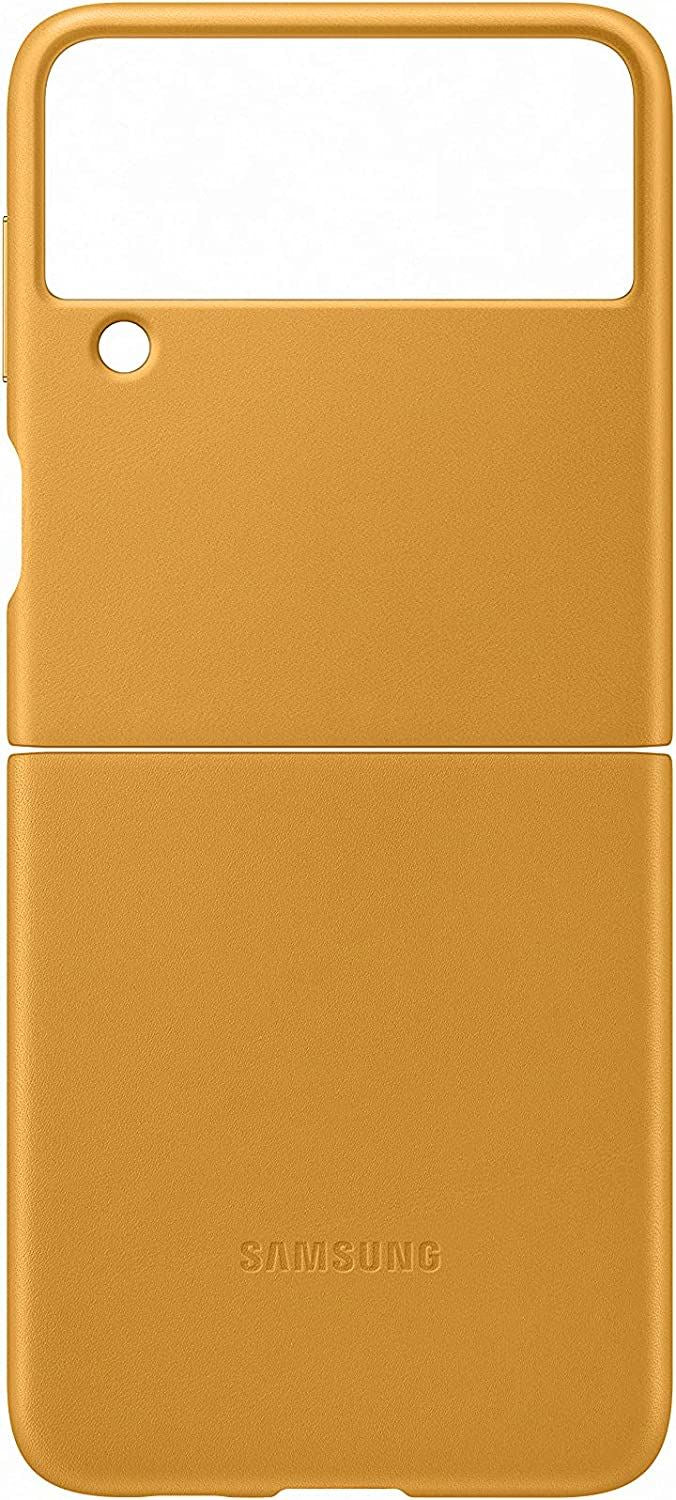 Official Samsung Galaxy Z Flip 3 Leather Cover Mustard - EF-VF711LYEGWW