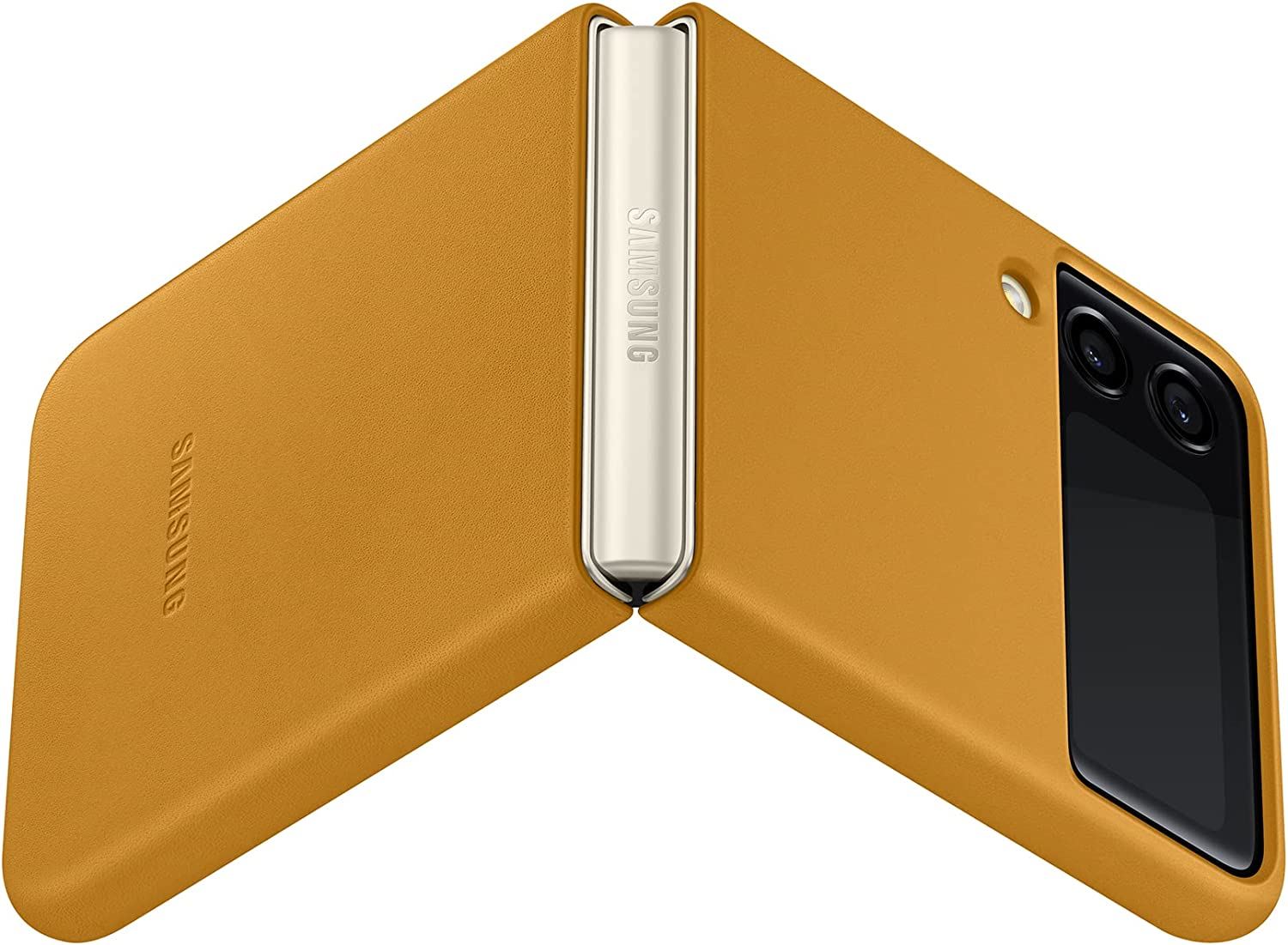 Official Samsung Galaxy Z Flip 3 Leather Cover Mustard - EF-VF711LYEGWW